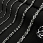 Rope silver chain, 925 sterling solid silver, Women's minimalist necklace, Gift for her, Elegant silver chain, Twist chain necklace