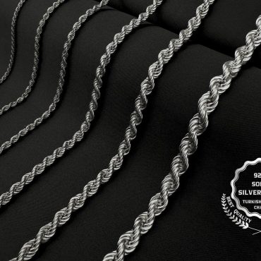 Rope silver chain, 925 sterling solid silver, Women's minimalist necklace, Gift for her, Elegant silver chain, Twist chain necklace