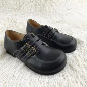 Black Genuine Leather Women's Wide-Fit Shoes – Top Grain Cowhide Low-Top Slip-On, Forest Casual Spring/Summer