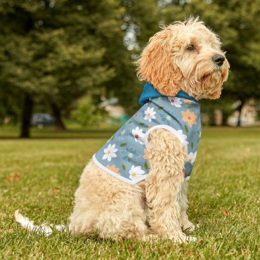 Floral Pet Hoodie - Cute Dog Sweater, Spring Apparel, Flower Pattern for Dogs, Pet Gift, Cozy Dog Clothes