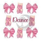 Coquette Bow and Ballerina Slippers Grid Digital Download File SVG PNG JPEG is Print on Demand Sublimation, Uv & Dtf, and Office Printers