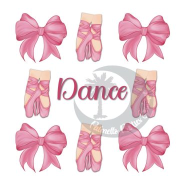 Coquette Bow and Ballerina Slippers Grid Digital Download File SVG PNG JPEG is Print on Demand Sublimation, Uv & Dtf, and Office Printers
