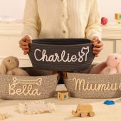 Custom Dog Toy Baseket, Personalized Pet Basket, Custom Toy Storage, Name Cotton Rope Basket, Crochet Basket, Dog lover gift, Easter Basket