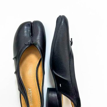 Modern Tabi Sandal Pumps | Black Split Toe Wrinkles Heels | Summer Spring Tabi Mary Jane Pumps | Vintage Fashion Summer Shoes