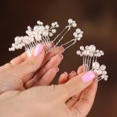 Pearl Bridal Hair Combs and Hair Pins - Elegant Wedding Hair Accessories - Handmade Bride & Bridesmaid Set SLcomb0184s