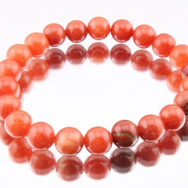 Red Coral Natural Gemstones Bracelet 8mm Round Stone Women's Bracelet  Handmade Stretch Bead Bracelet Boho Gemstone Accessory