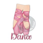 Ballerina Slippers with Dance Digital Graphic Download SVG PNG JPEG file is great for Sublimation, Uv & Dtf, and Office Printers