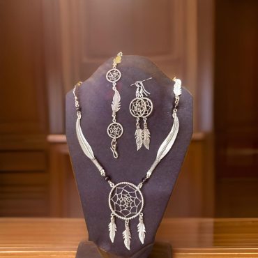 Alpaca Silver Necklace, Earrings, and Bracelet Set | Handmade Mexican Artisan Jewelry | Boho Chic Ethnic Style Accessories for Women