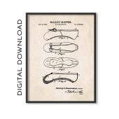 Ballet Wall Art | Ballet Slipper Patent Art Print | Ballet Room Decor | Dance Print Poster | PRINTABLE DIGITAL DOWNLOAD | #1225V