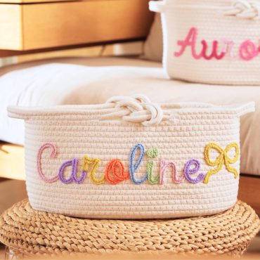 Custom Baby Name Basket, Baby Shower Gift, Newborn Gift, Baby Gift Basket, Nursery Gift, Pet Toy Storage Basket, Gifts for Girls Boys Family