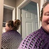 Handmade Crocheted Purple Ombré Shawl, Stylish Women's Accessories, Handmade Accessory, Women's Fashion, Shawl For All Seasons, Gift For Her