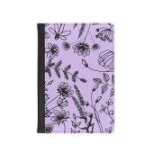 Purple Doodle Floral Passport Cover, Travel Gift for Women, Travel Accessories, Floral Pattern Holder, Gift for Her, Passport Sleeve,