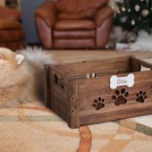 Custom Dog Toy Storage, Personalized Pet Toy Box, Wooden Dog Toy Bin with Name, Custom Dog Gift, Personalized Pet Organizer