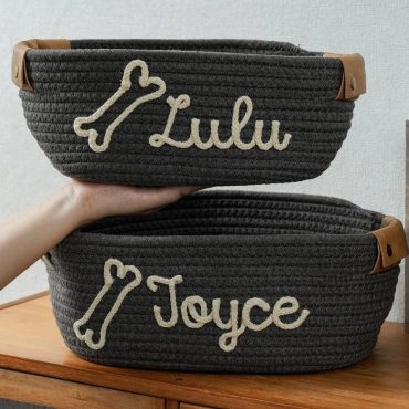 Custom Dog Toy Basket, Personalized Kids Gifts, Custom Name Pet Toy Basket, New Cat Dog Gift, Dog Toy Storage Bins, New Puppy Gift Toy Box